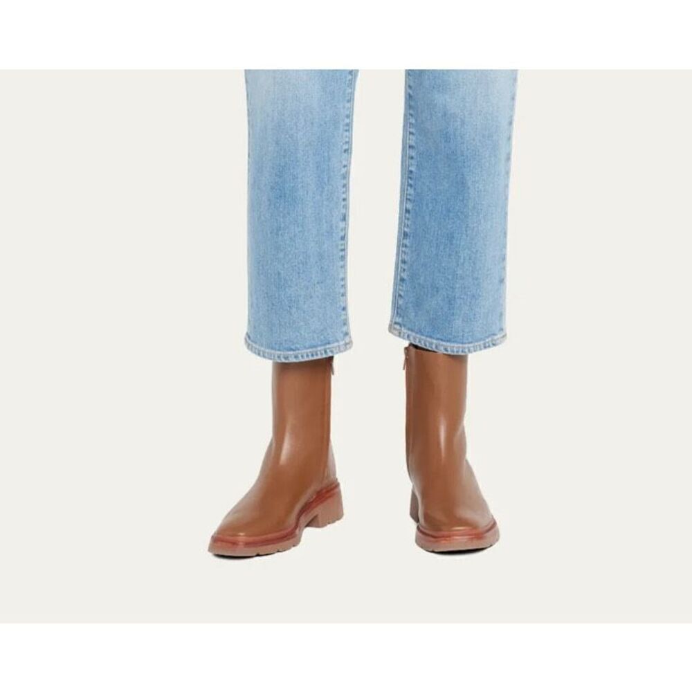 VINCE Remi Leather Moto Ankle Booties